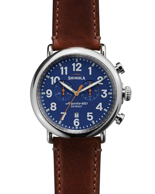 Shinola The Runwell Chronograph Brown Strap Watch, 47mm Jewelry & Accessories | Bloomingdale's (US)
