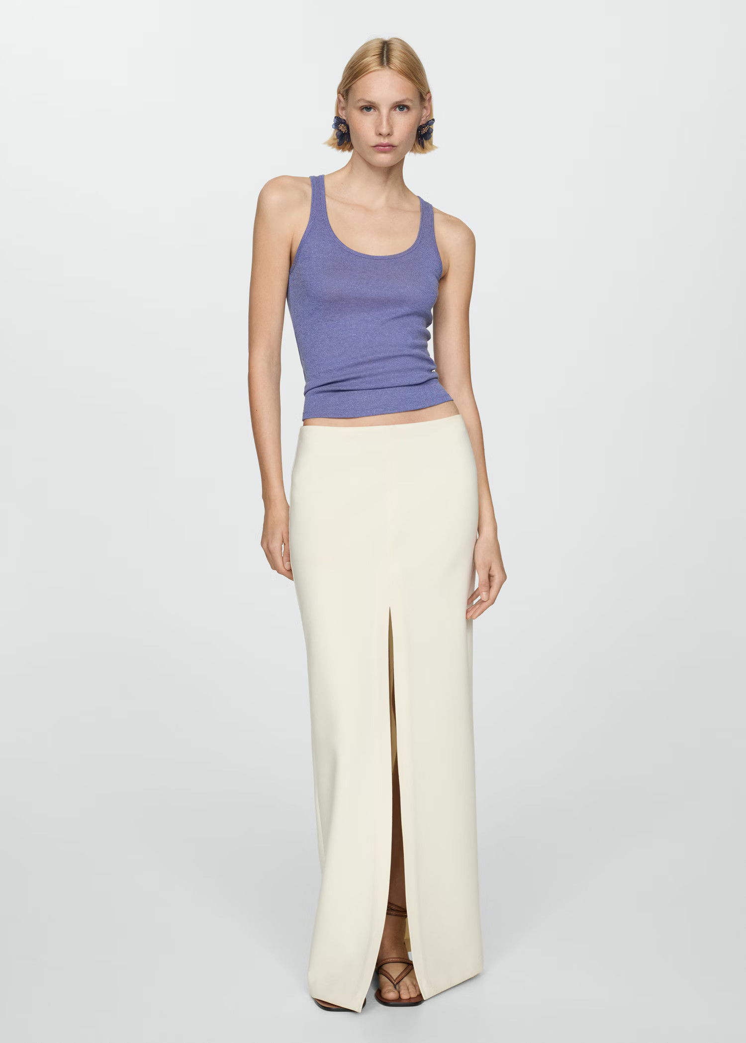 Gebreide lurex top - Dames | MANGO Nederland | MANGO (NL)