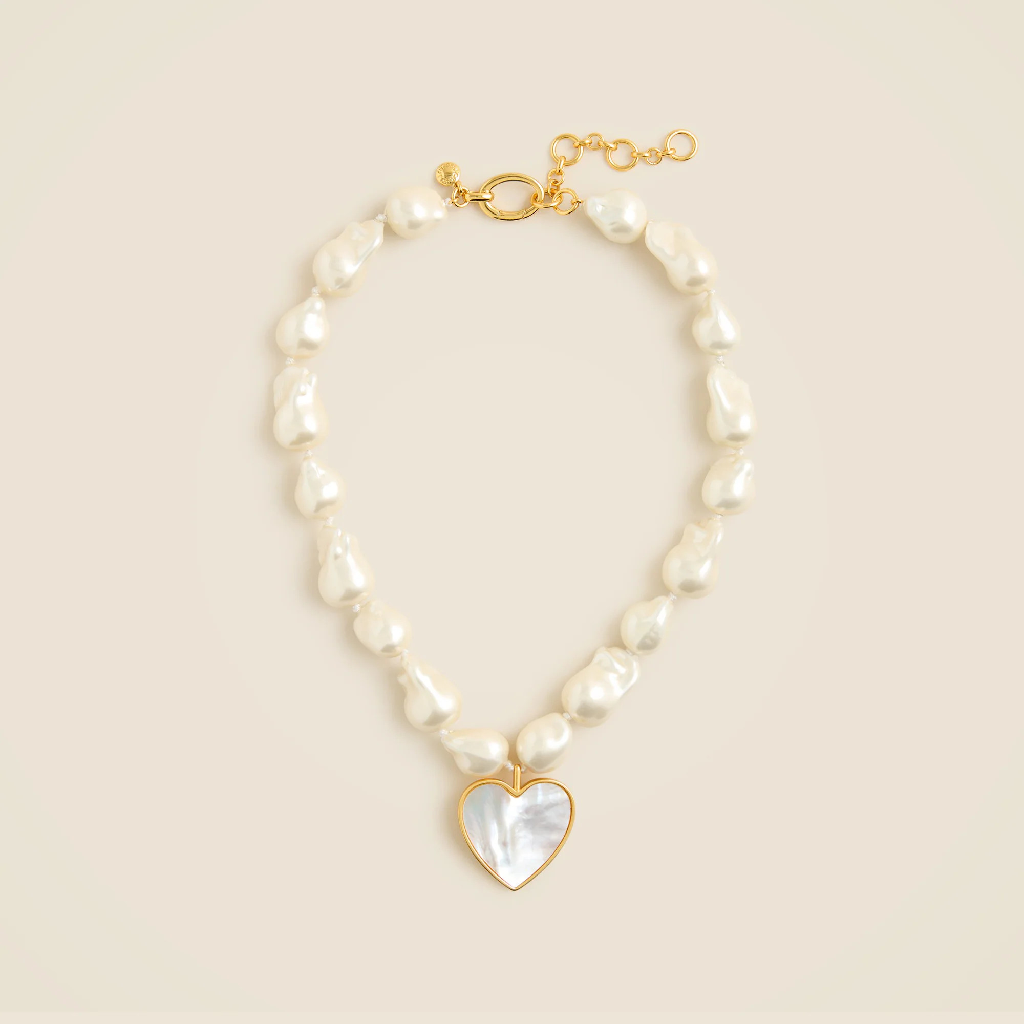 Heart and pearl pendant necklace | J. Crew US