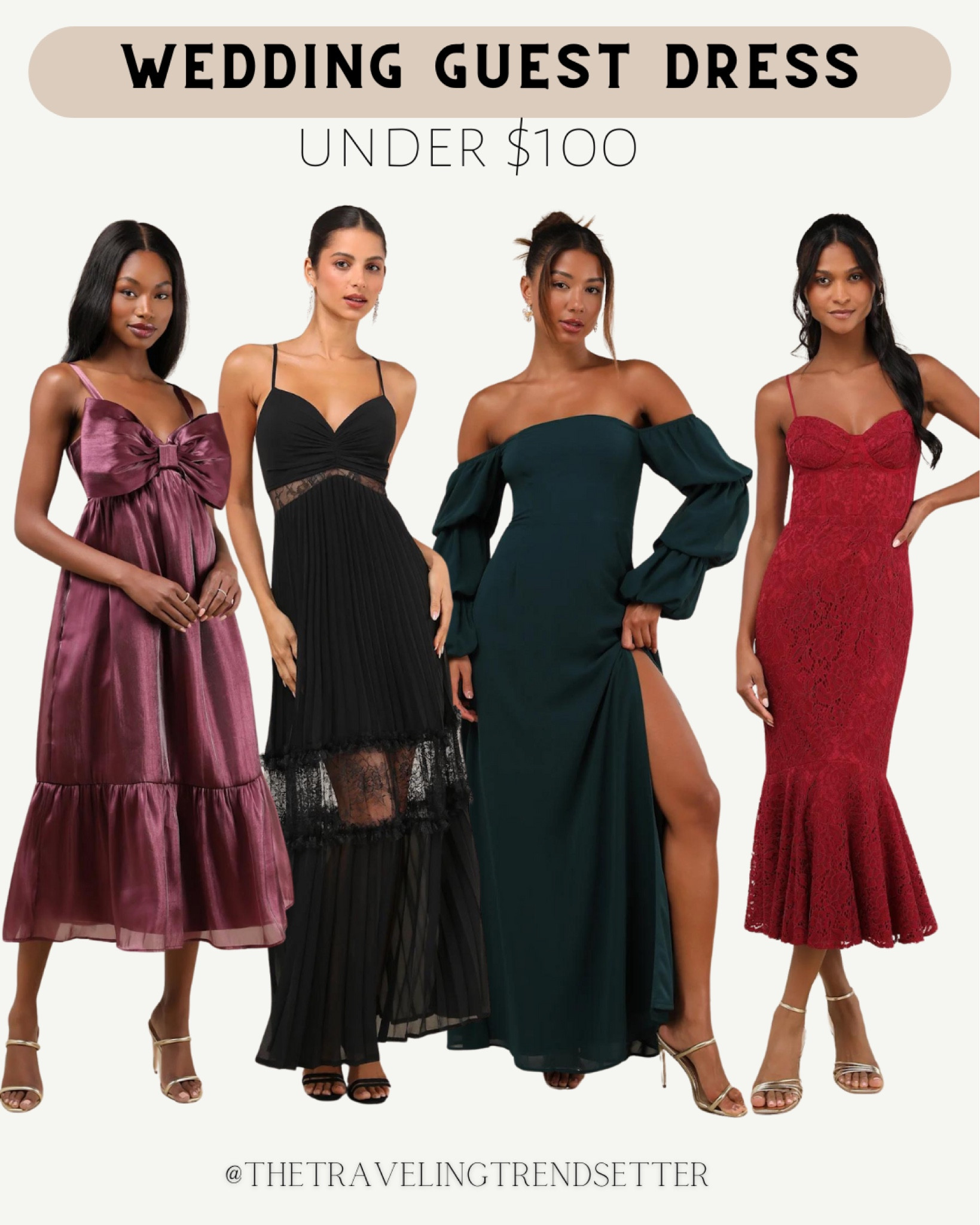 Wedding guest dresses for winter and fall under $100 