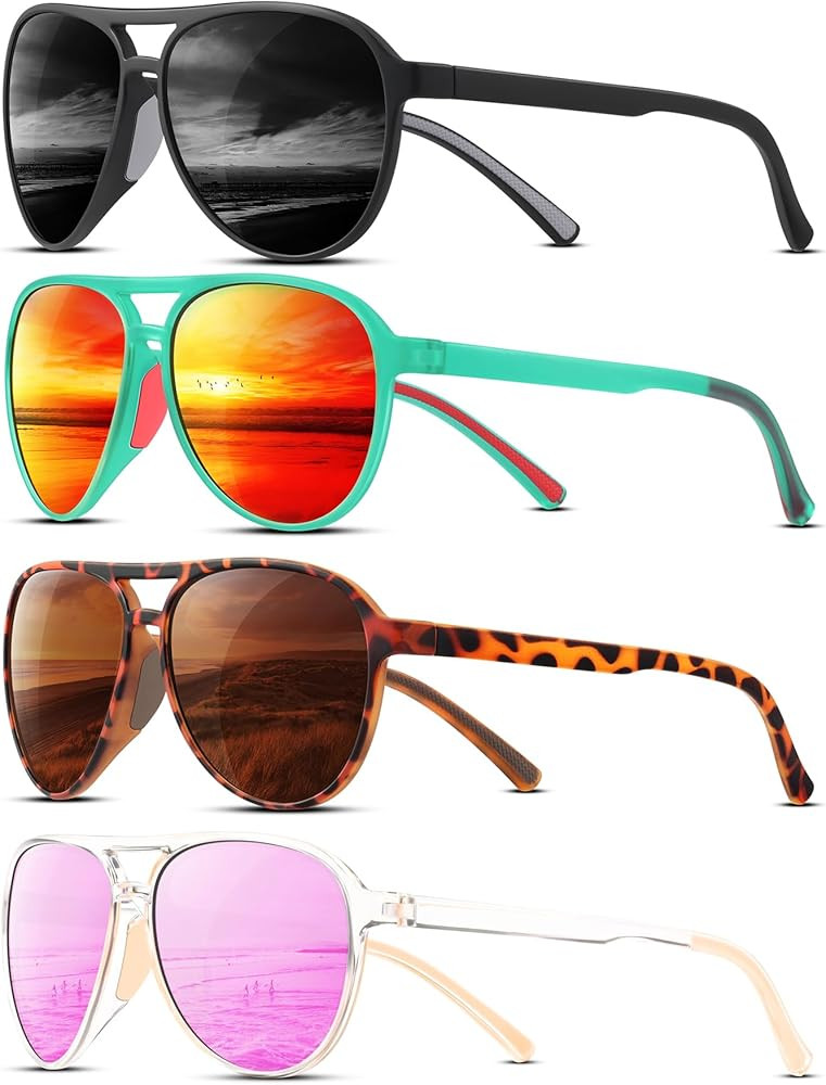 KUGUAOK Polarized Aviator Sunglasses for Women Men Sports Style UV400 Protection Running Sun Glas... | Amazon (US)