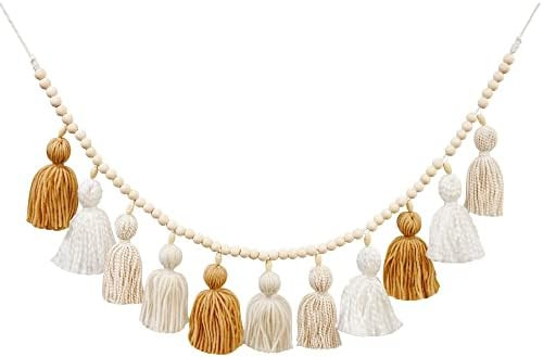 Amazon.com: NIXX YU Tassel Garland, Boho Garland Decor with Wood Bead, Decorative Macrame Banner ... | Amazon (US)