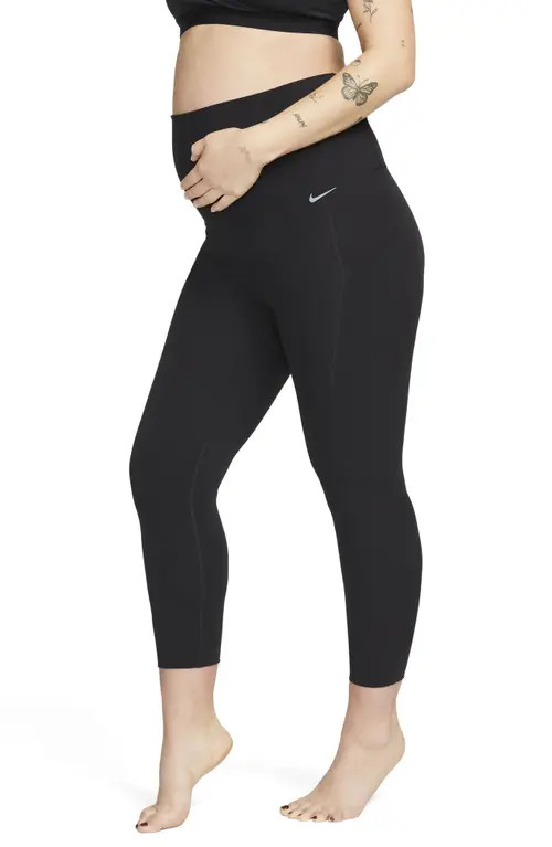 Nike Zenvy Dri-FIT High Waist 7/8 Maternity Leggings in Black at Nordstrom, Size Medium | Nordstrom
