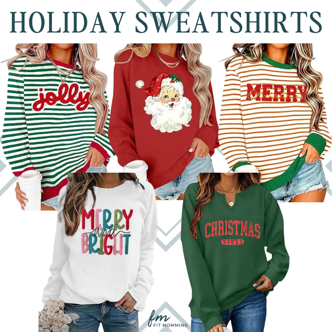 Lots of cute holiday sweatshirts! 

 