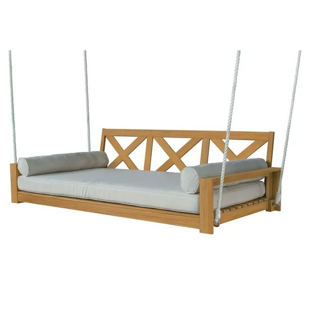 Better Homes & Gardens Ashbrook 3-Persons Teak Porch Swing with Cushions by Dave & Jenny Marrs - ... | Walmart (US)