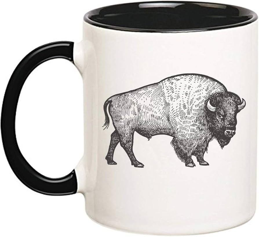 Pencil Drawn Bison Ceramic Coffee Tea Mug | Amazon (US)