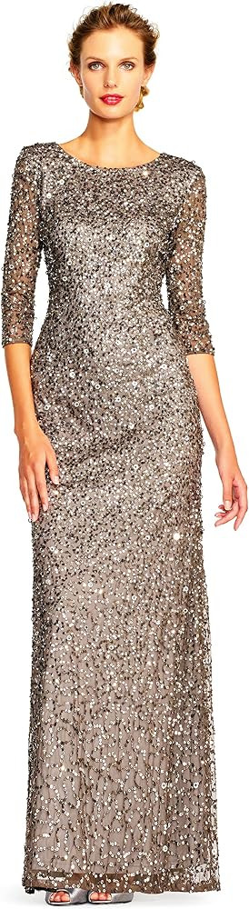 Adrianna Papell Women's Beaded Gown | Amazon (US)