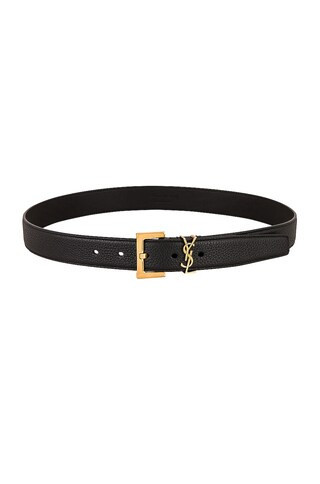 Saint Laurent Monogramme Belt in Noir - Black. Size 95 (also in 100, 105). | FWRD 