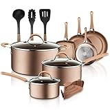 NutriChef 14-Piece Nonstick Cookware PTFE/PFOA/PFOS-Free Heat Resistant Lacquer Kitchen Ware Set ... | Amazon (US)