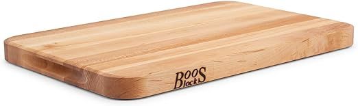 John Boos Medium Maple Wood Reversible Butcher Block Cutting Board, 18 x 12 x 1.25 Inches Thick, ... | Amazon (US)
