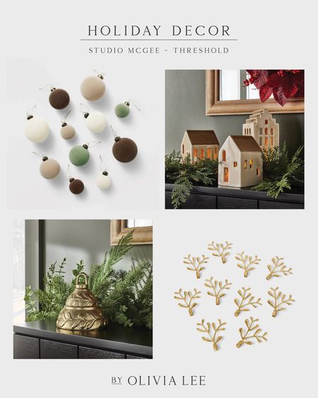 Target Threshold with Studio McGee 2023 Holiday Decor / Christmas decor finds! Velvet ornaments, ceramic Christmas village, brass bell, etc. #christmasdecor #holidaydecor #targetfinds 

#LTKHoliday #LTKSeasonal #LTKHolidaySale