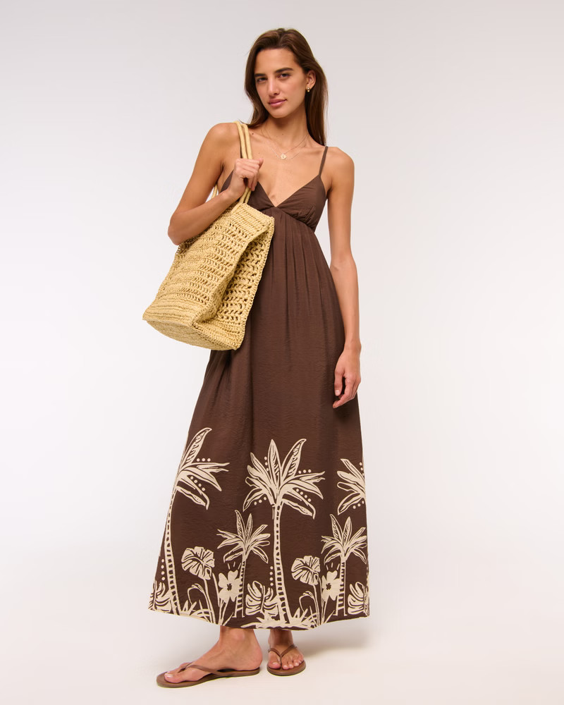 Bra-Free Clasp-Back Flowy Maxi Dress | Abercrombie & Fitch (US)