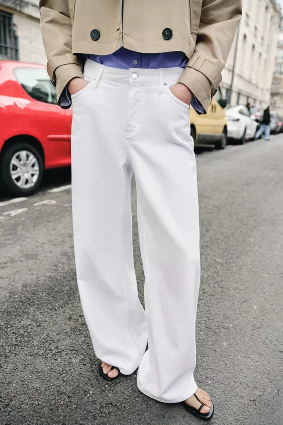 Z1975 LOOSE WIDE LEG MID-RISE JEANS | Zara US