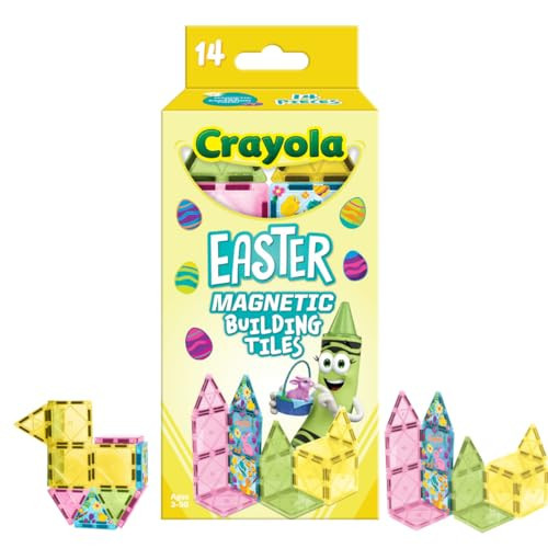 CreateOn Crayola Easter Magentic Tile Set - STEM & Montessori Building & Educational Toys for Kids, Travel Toys for Boys and Girls Ages 3+, 14-Piece Set | Amazon (US)