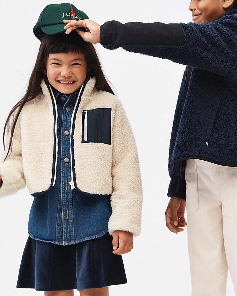 Girls' sherpa zip-up jacket | J. Crew US