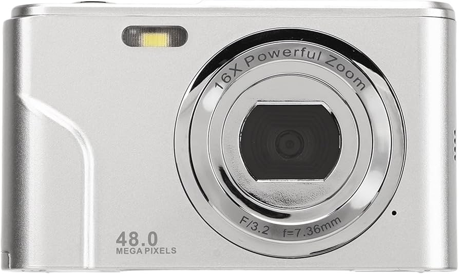 Compact Mini Camera, 48MP Anti Shake Portable Digital Camera 2.4 Inch Screen for Photography (Sil... | Amazon (US)