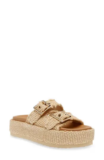 Steve Madden Karrigan Raffia Platform Slide Sandal in Nat Raffia at Nordstrom Rack, Size 9.5 | Nordstrom Rack