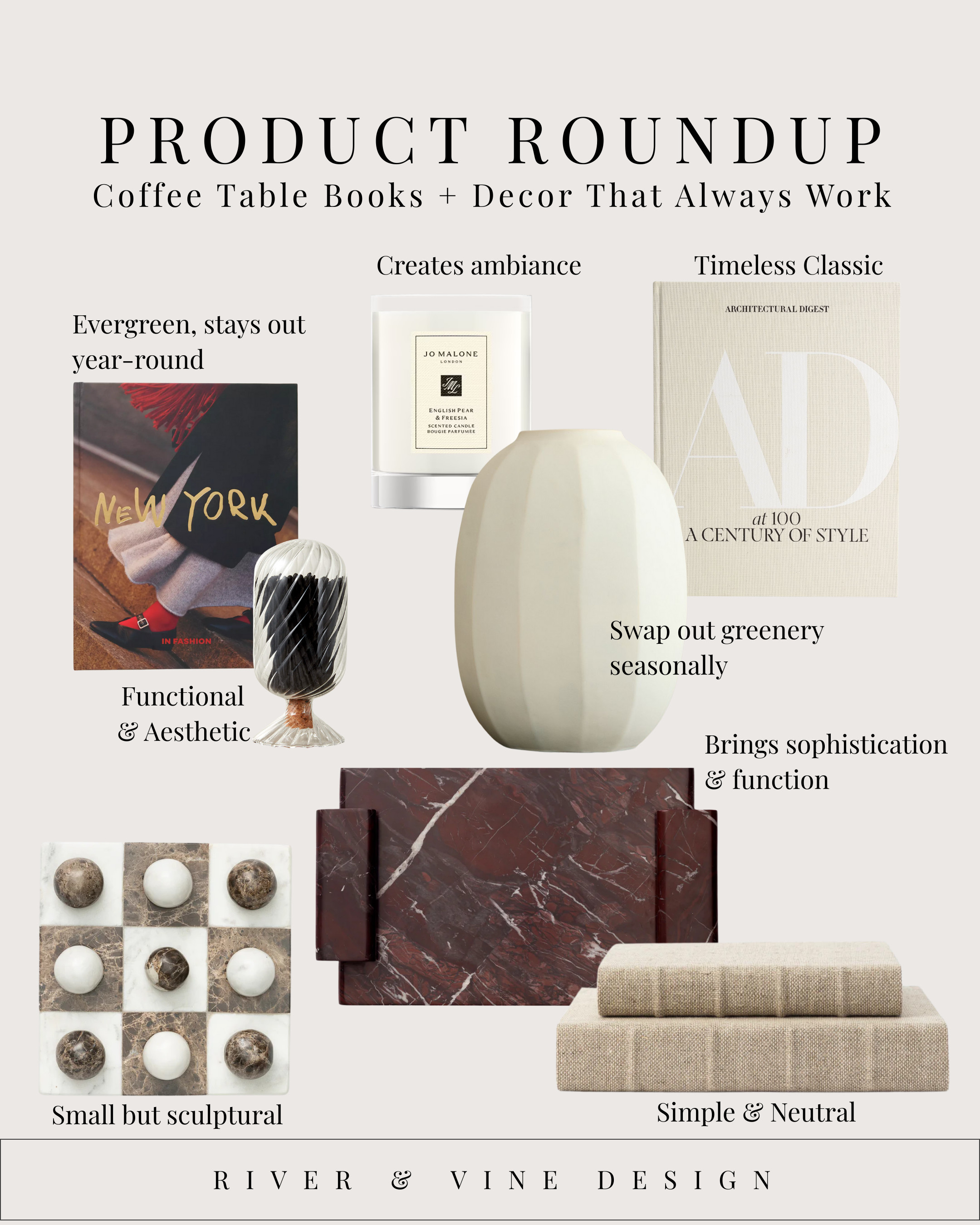 Coffee table styling that never lets you down 🤍
These are my go-to pieces when a space feels almost finished… but not quite.

Think:
• books that feel intentional (and stay out year-round)
• a candle for instant ambiance
• one sculptural object to anchor the whole table
• neutral layers that play well with everything

✨ Design tip: The secret to a coffee table that always works is mixing function + form — at least one piece should do something (hold matches, a game, greenery) so the table feels lived-in, not staged.

Tap to shop the pieces I reach for over and over. 

 #LTKSeasonal #LTKHome