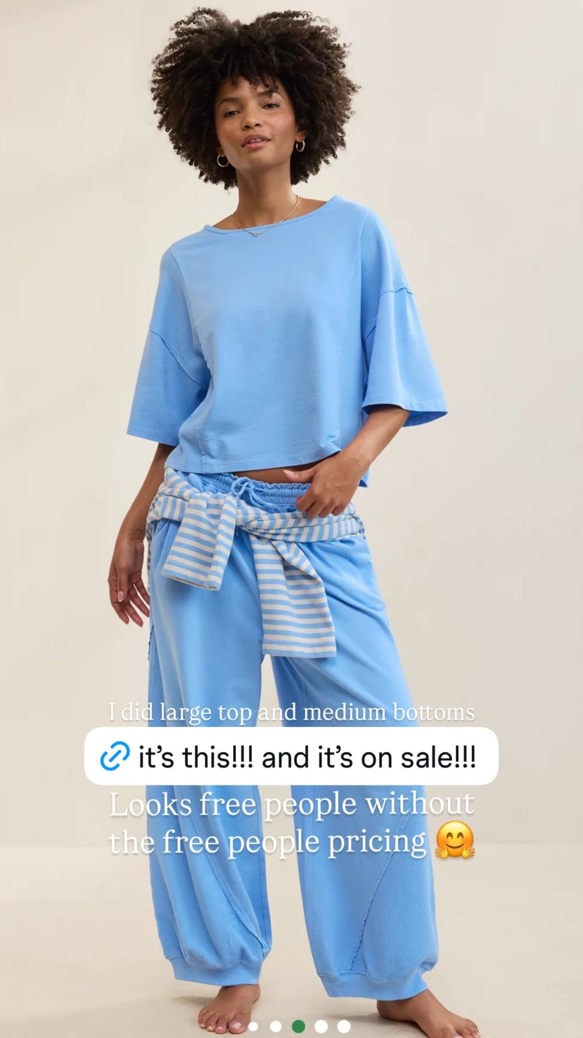 Looks free people without 
the free people pricing 🤗 I did large top and medium bottoms