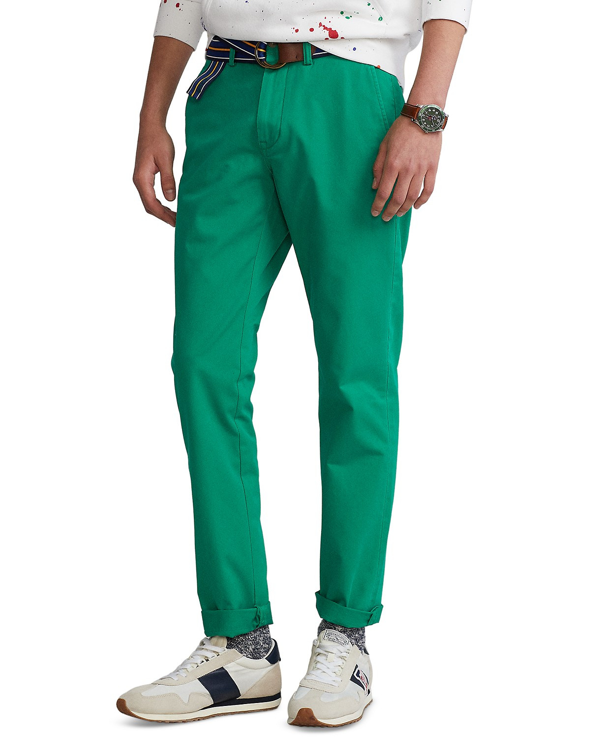 Polo Ralph Lauren Men's Stretch Straight Fit Washed Chino Pants & Reviews - Pants - Men - Macy's | Macys (US)