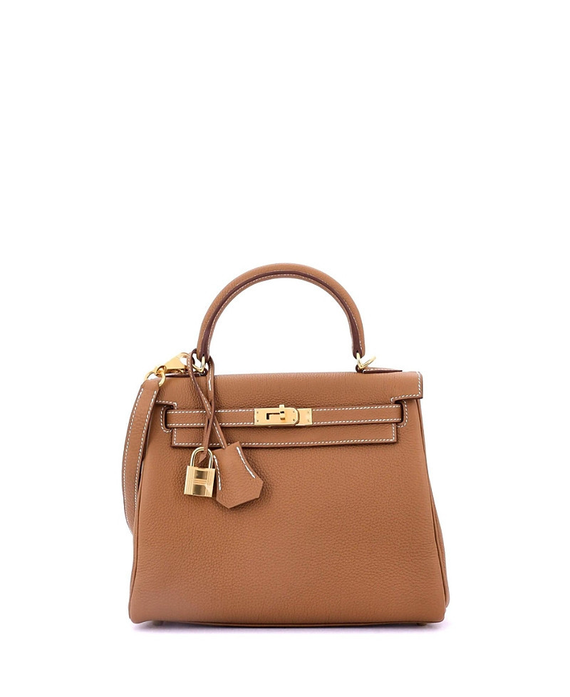 Pre-Owned HERMES Kelly 25 Handbag Brown Togo with Gold Hardware | Bloomingdale's (US)