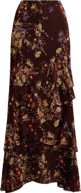 Women's Floral Print Tiered Maxi Skirt | Macy's