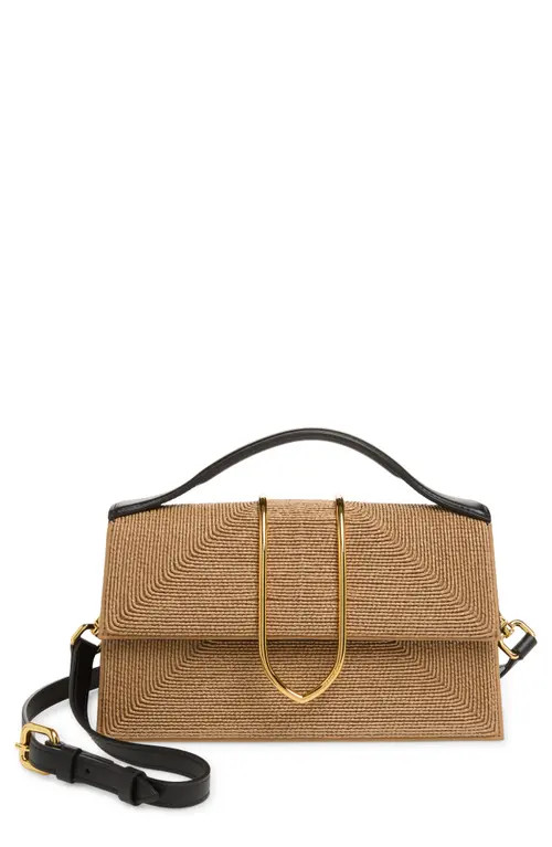 Jacquemus Le Grand Bambino Raffia Handbag in Beige at Nordstrom | Nordstrom