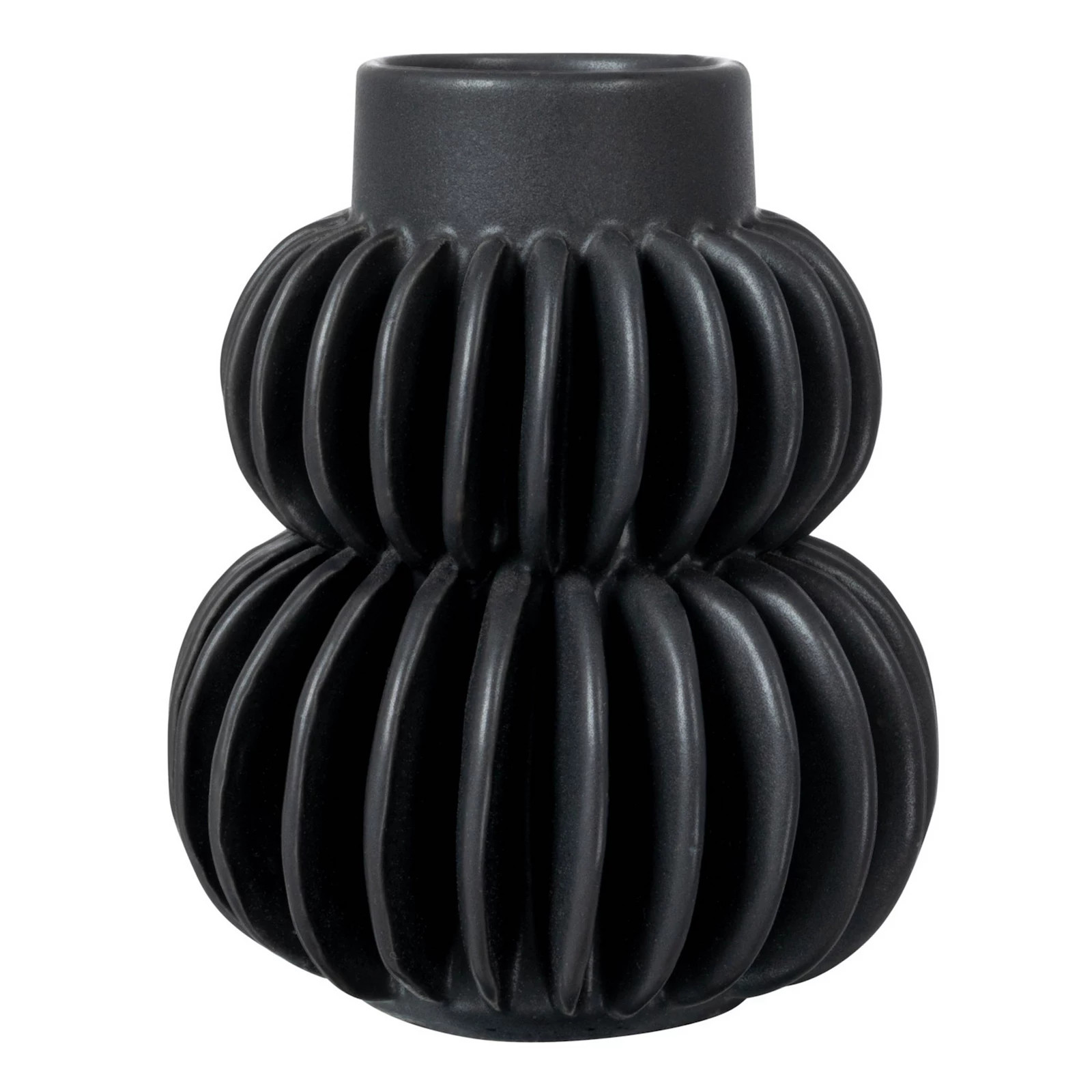 Storied Home Decorative Pleated Stoneware Black Vase | Kohl's