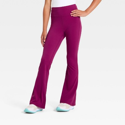 Girls' Everyday Soft Flare Leggings - All In Motion™ Dark Mauve XL | Target