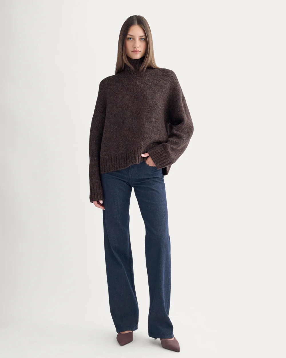 The Cloud Oversized Turtleneck | Heathered Burgundy | Everlane