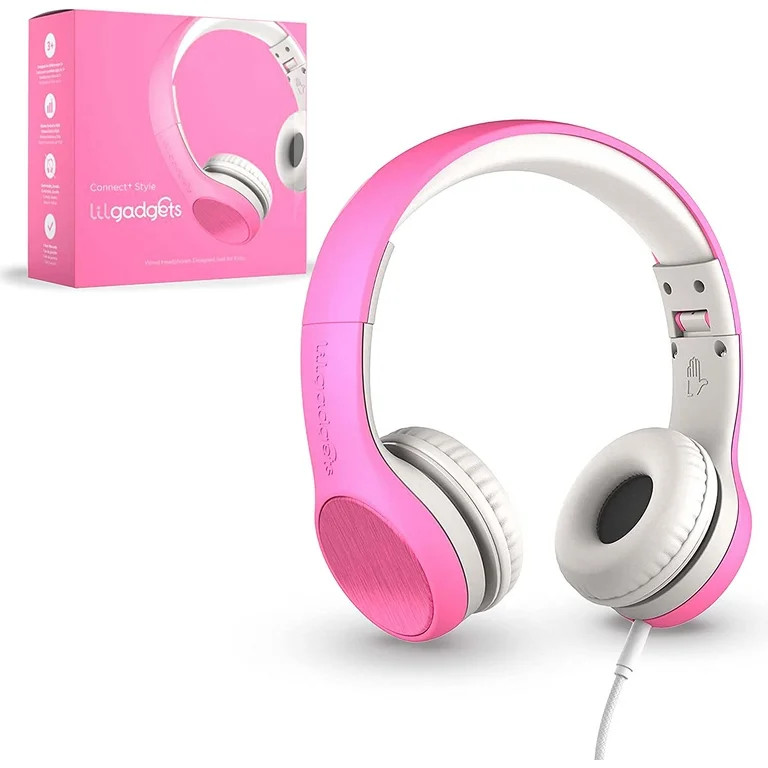 LilGadgets Connect+ Style Pink Premium Children's Wired Headphones with SharePort - Walmart.com | Walmart (US)