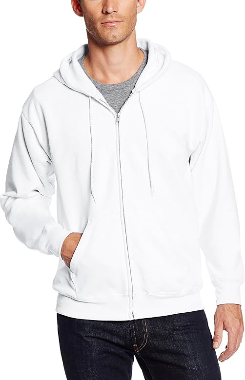 Hanes Men's Full-Zip Eco-Smart Fleece Hoodie | Amazon (US)