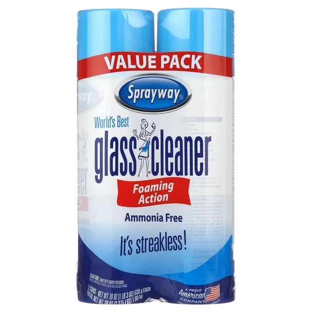Sprayway World's Best Glass Cleaner, Value Pack, 2x19oz for product net content of 38oz - Walmart... | Walmart (US)