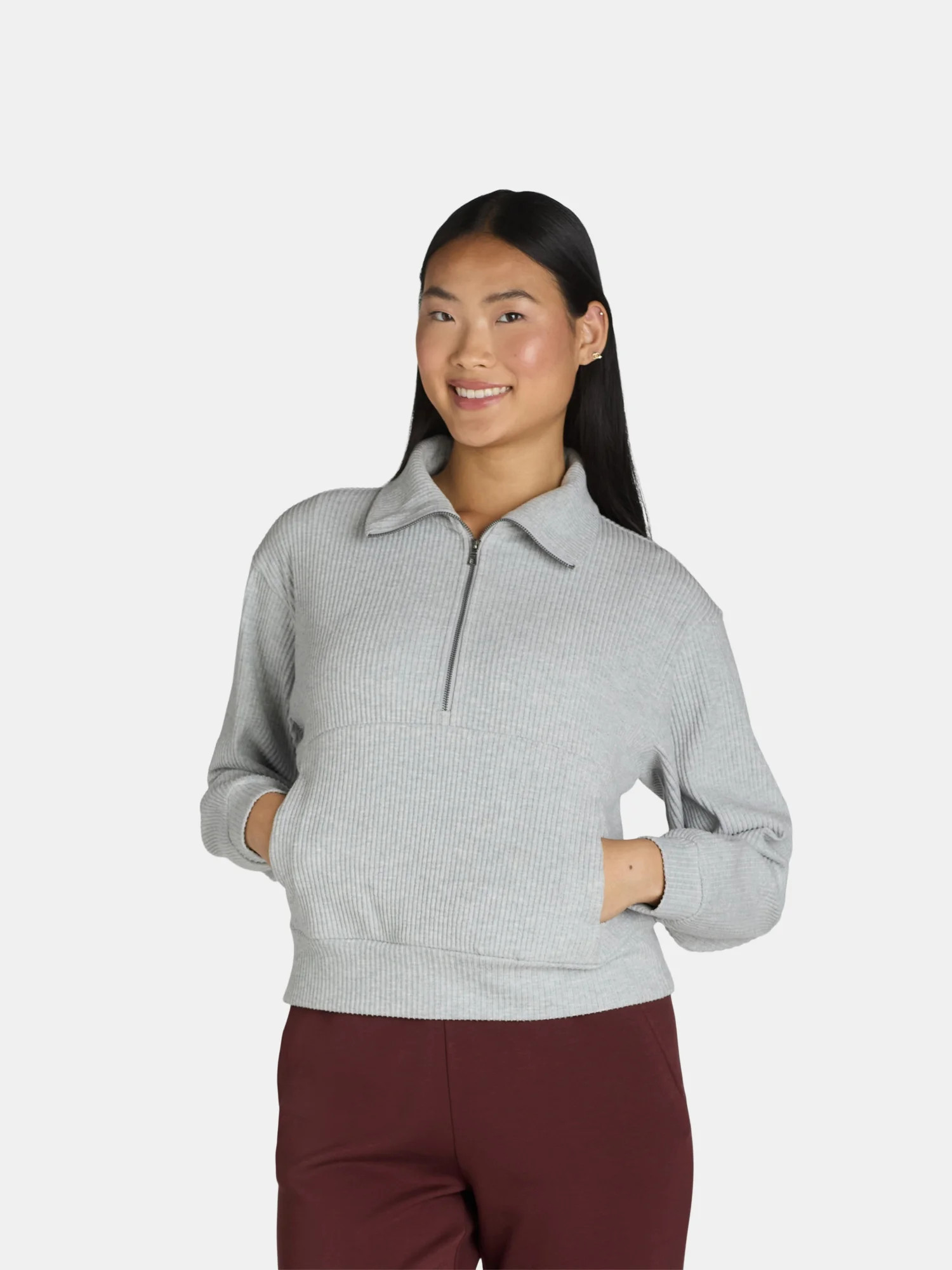 Avia Women's Brushed Rib Pullover, Sizes XS-XXXL | Walmart (US)