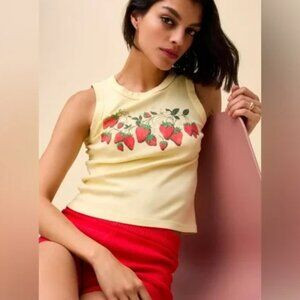 DAYDREAMER Strawberry Shrunken Tank. NWT | Poshmark