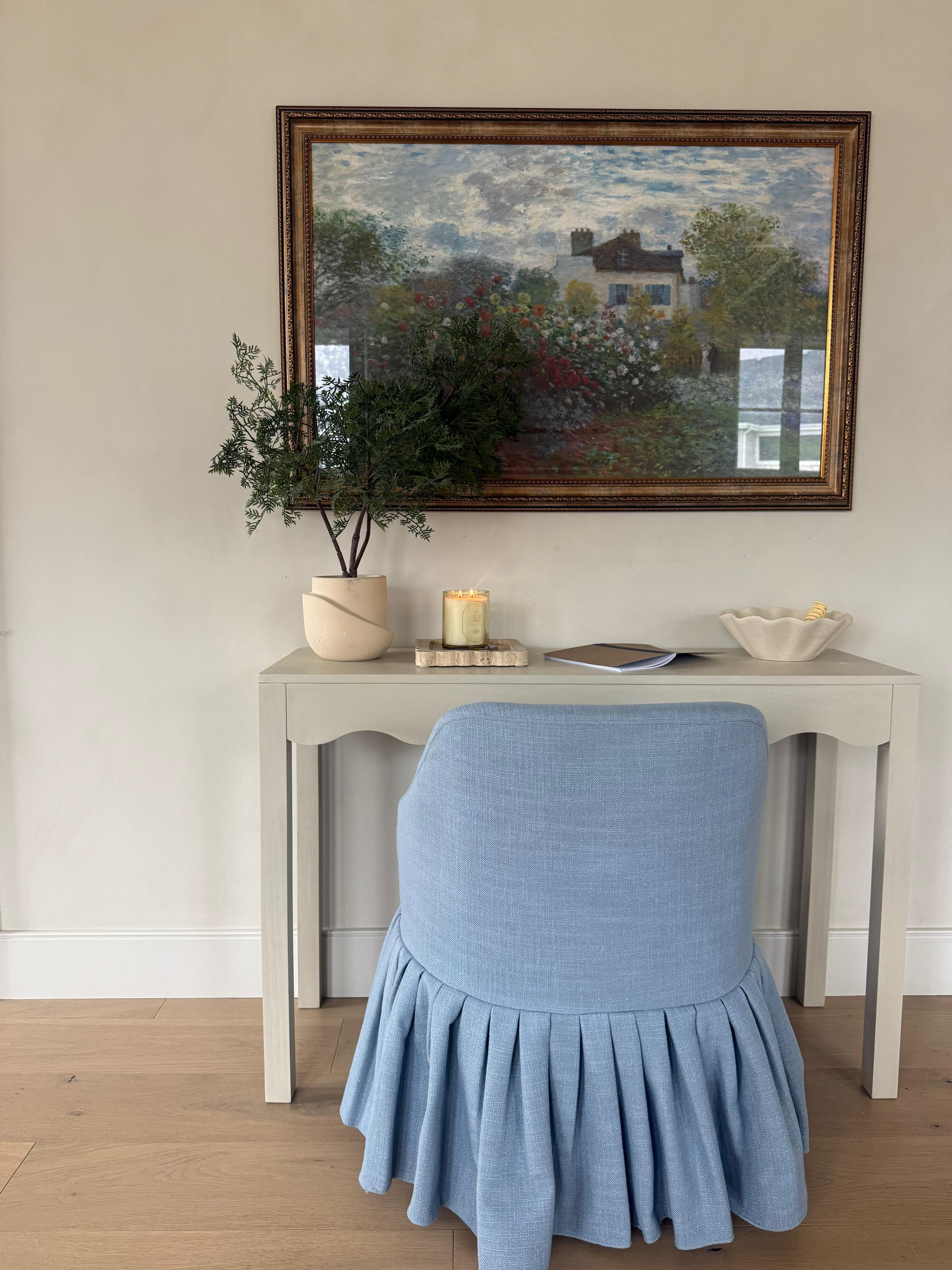 This table and chair combo is 😍😍 I love the scallop on the table and the ruffle on the chair!  

 #LTKHome
