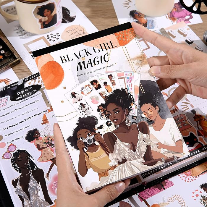 Black Girl Decal Stickers Book For Planners, Calendars, Journals, Vision Boards, Projects, Laptop... | Amazon (US)