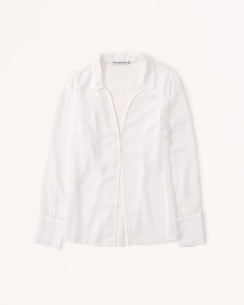 Long-Sleeve Sheer Shirt | Abercrombie & Fitch (US)