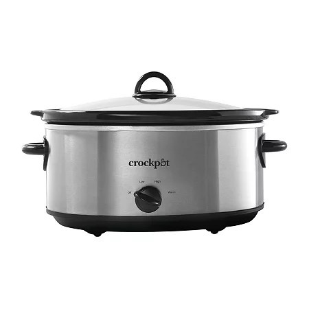 Crock-Pot 7-Qt. Stainless Steel Manual Slow Cooker, One Size, Black | JCPenney