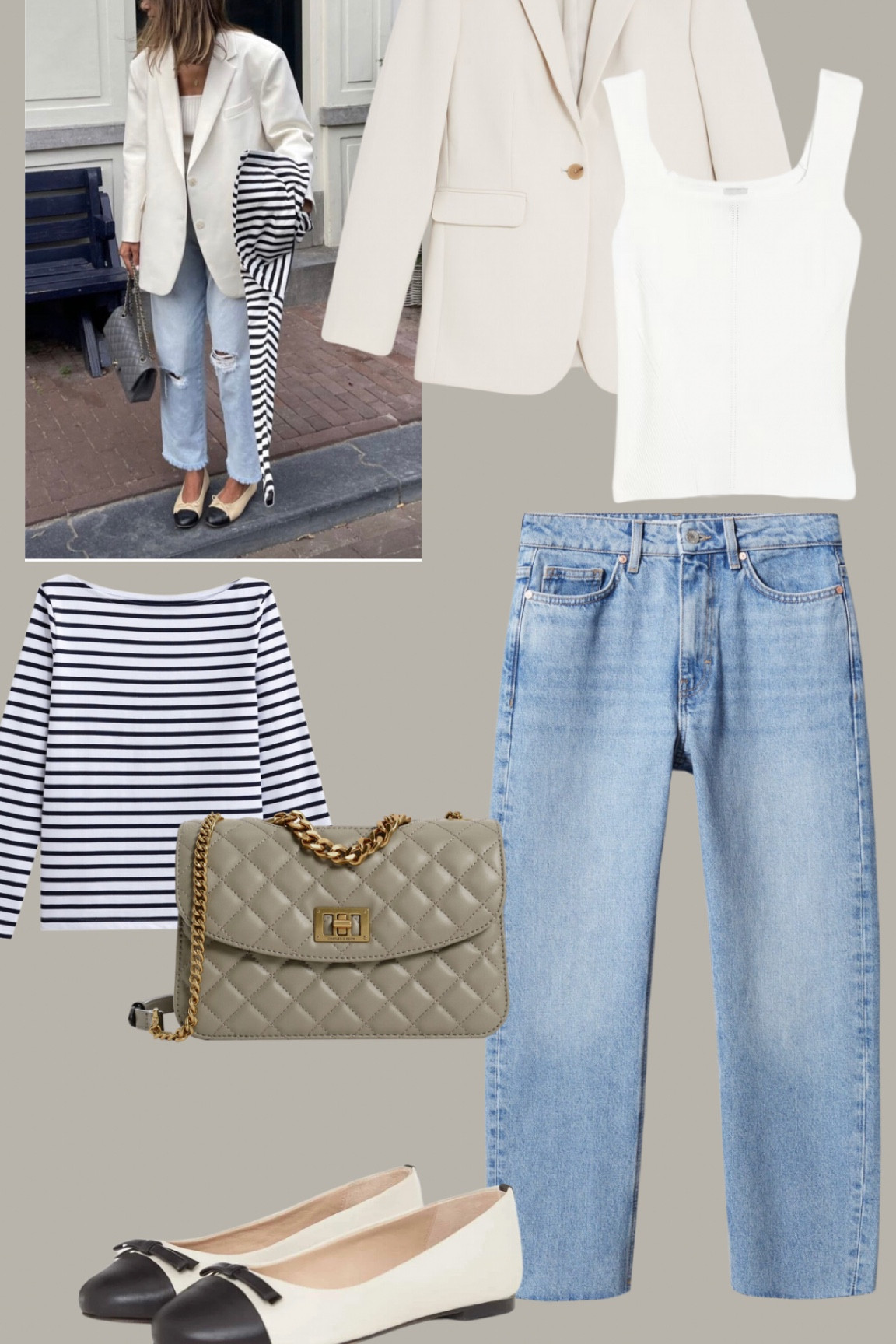 Cream blazer outfit