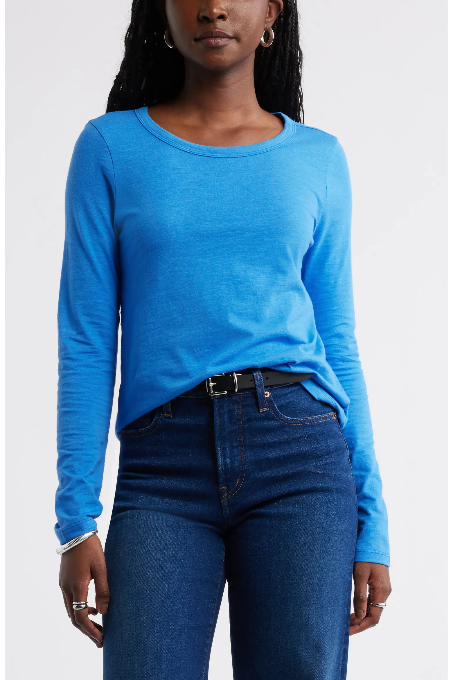 Long Sleeve Slub Crewneck T-Shirt (Women) | Nordstrom | Nordstrom