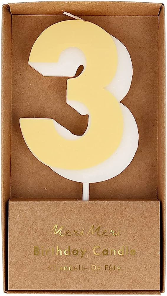 Meri Meri Number Candle 3 (Pack of 1) | Amazon (US)