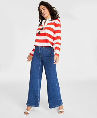 On 34th Women's High Rise Wide-Leg Jeans, Regular and Short, Created for Macy's  - Macy's | Macy's