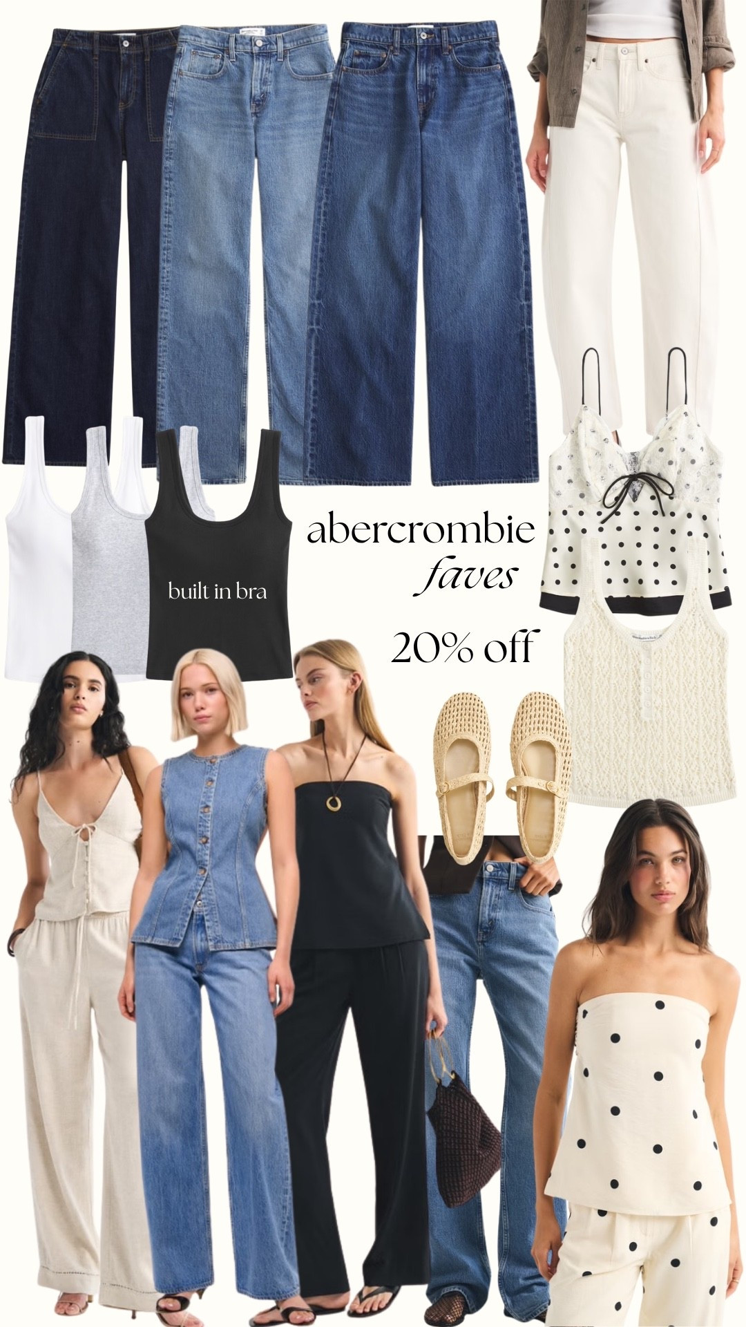 20% off Abercrombie this weekend! 

Just added the bra free tops to my wardrobe - such a good S/S staple!

I wear W27R in jeans for ref (S if wearing flats) I’m 5’3 x 

#LTKspring #LTKeurope #LTKuk