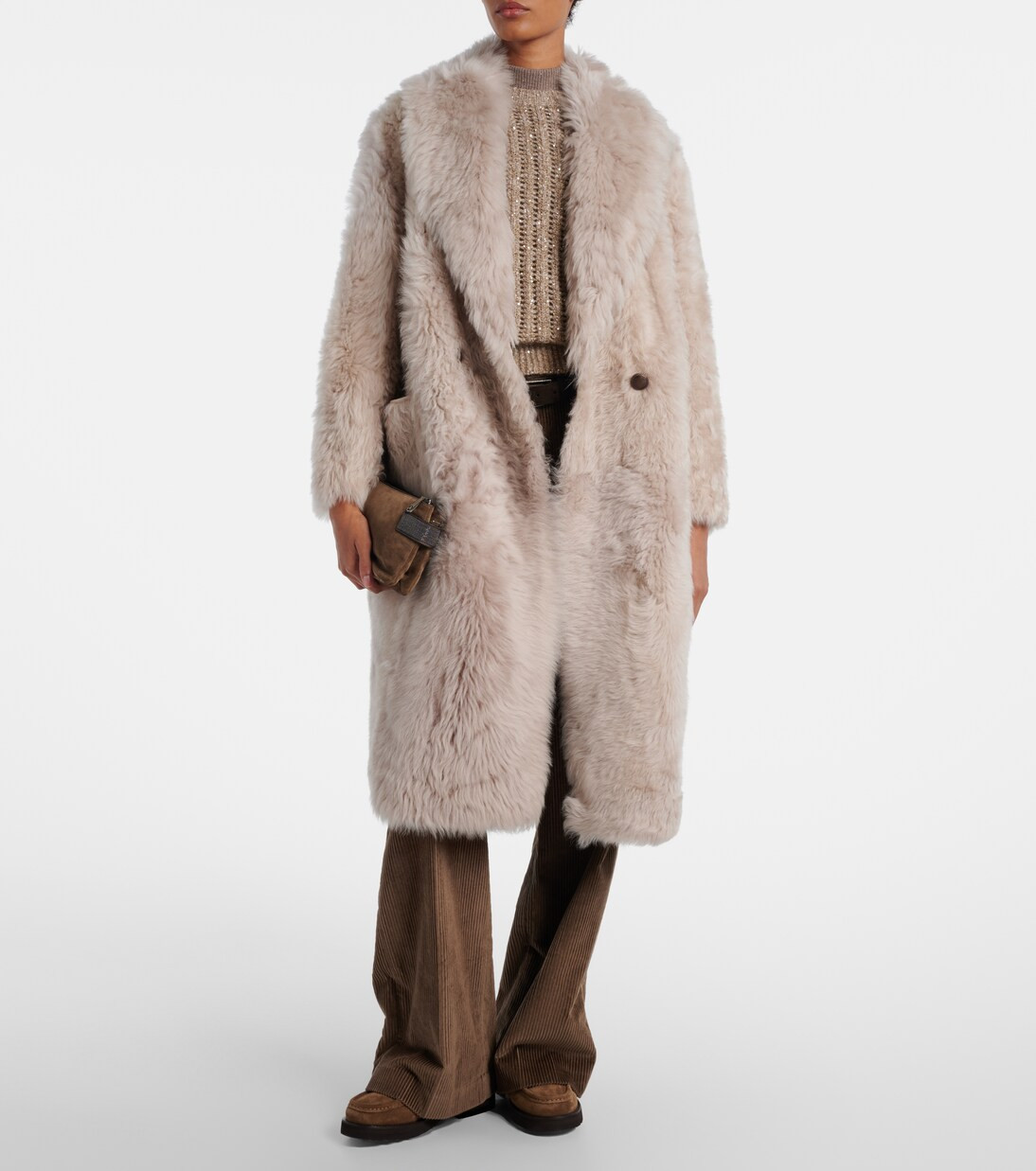 Cappotto doppiopetto in shearling | Mytheresa (IT)