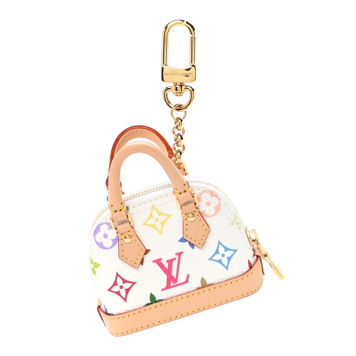 Louis Vuitton LV x TM Monogram Multicolor Micro Alma Bag Charm White | FASHIONPHILE (US)