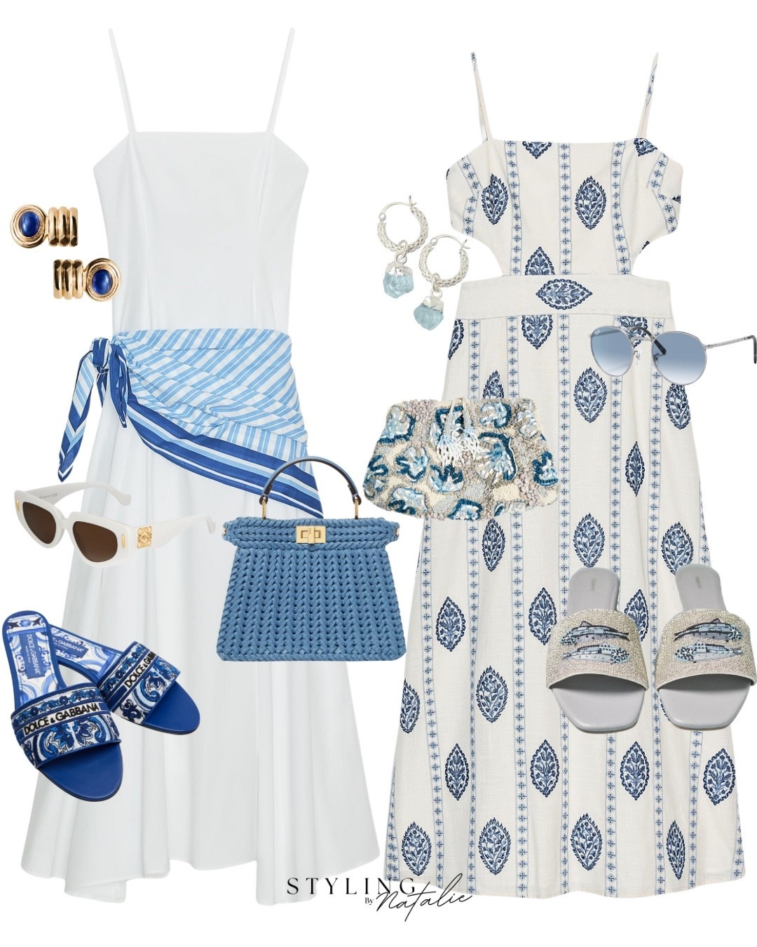 Midi dresses- White & Blue 🤍💙
Scarf detail blue stripe summer dress, blue sandals, Loewe sunglasses, embellished slides, patterned cut out dress, summer outfit, casual chic, Zara dresses, holiday outfit, vacation style 

#LTKsummer #LTKdresses #LTKuk