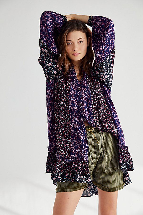 Lost In You Printed Tunic by Free People, Dark Combo, S | Free People (Global - UK&FR Excluded)