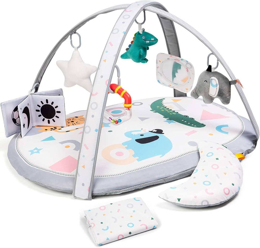 Lupantte 7 in 1 Baby Play Gym Mat, 2 Replaceable Washable Mat Covers Baby Activity Play Mat with ... | Amazon (US)