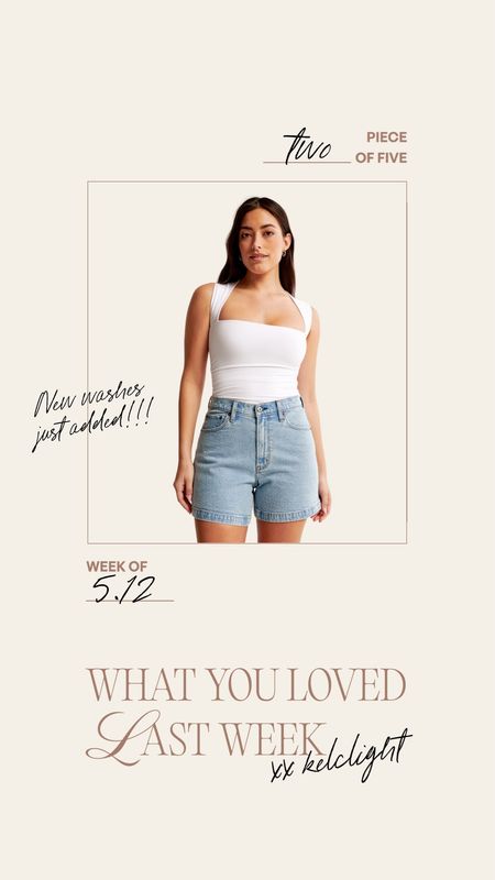 What you loved last week🤍 These shorts that I shared in a reel with Shelby last week! They have new washes available- I wear a 31 curve love or 32 curve love for a baggier look #abercrombie #denim #shorts 

#LTKmidsize #LTKstyletip #LTKSeasonal